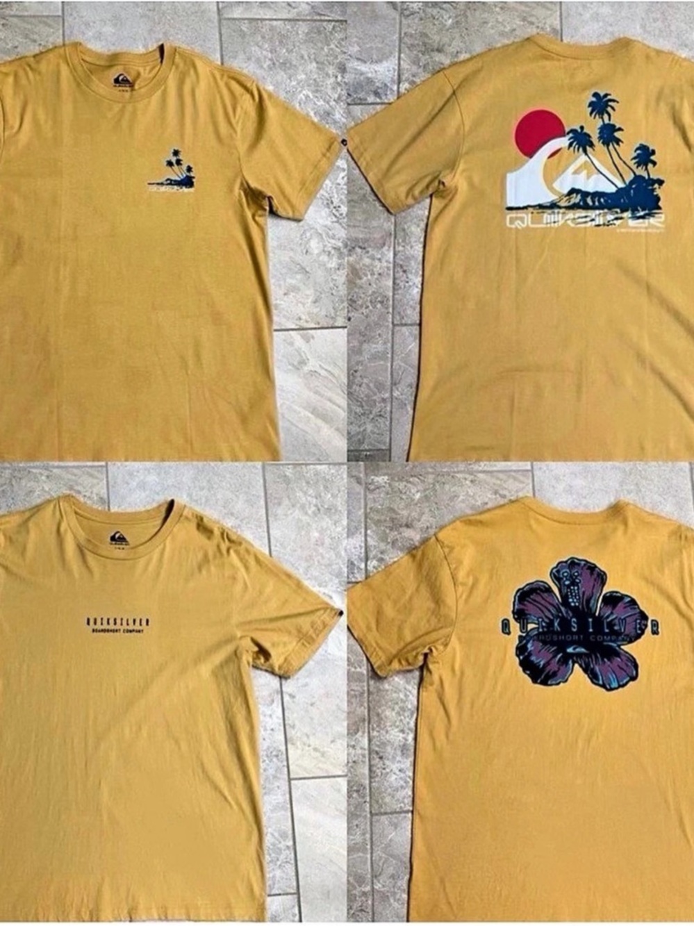 Quiksilver Men's Yellow Graphic T-Shirts